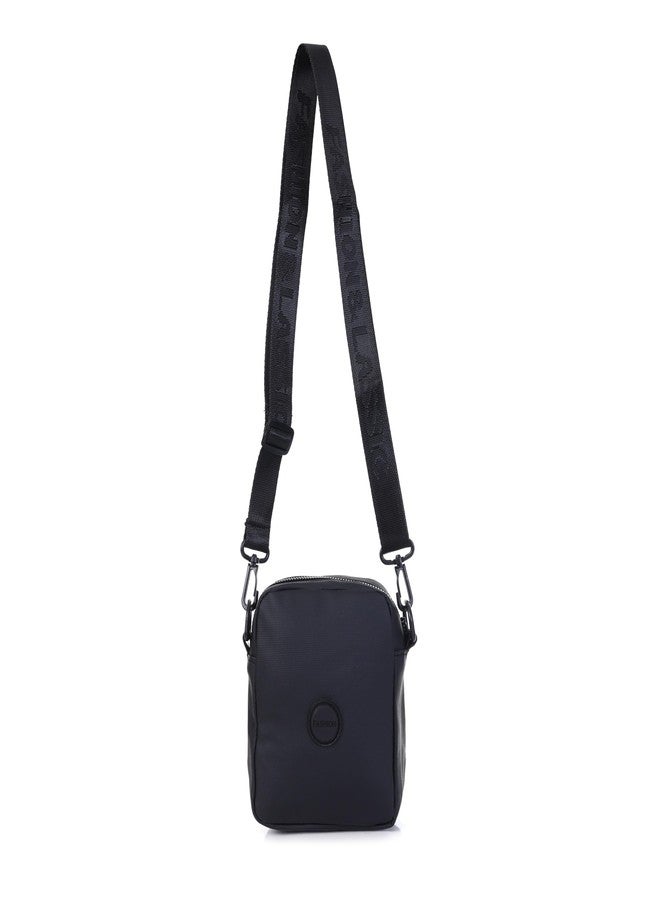 MENSCH Crossbody Bag with Detachable Strap, Hidden Zipper Pocket, Waist Belt Loop, Main Compartment, Black - Image 1
