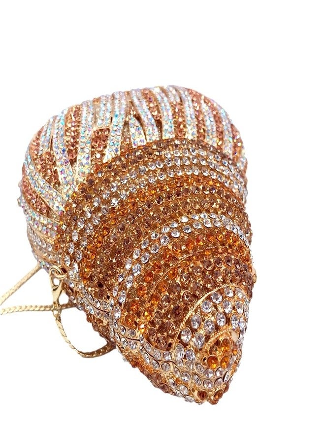 DEBIMY Conch Rhinestone Evening Clutch Bag for Women Novelty Crystal Clutch Purse Wedding Cocktail Party Shiny Handbag Purse Silver - Image 3