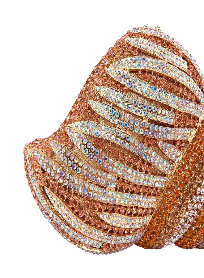 DEBIMY Conch Rhinestone Evening Clutch Bag for Women Novelty Crystal Clutch Purse Wedding Cocktail Party Shiny Handbag Purse Silver - Image 5