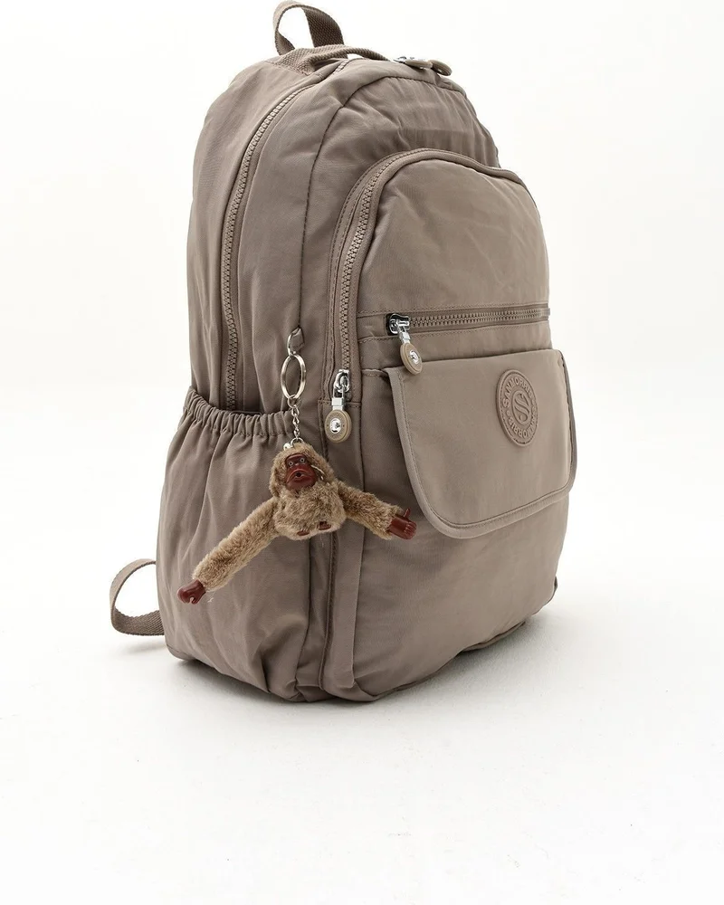 Sanmorris Unisex Waterproof Fabric Large Mink Color School Travel Backpack with Laptop Compartment