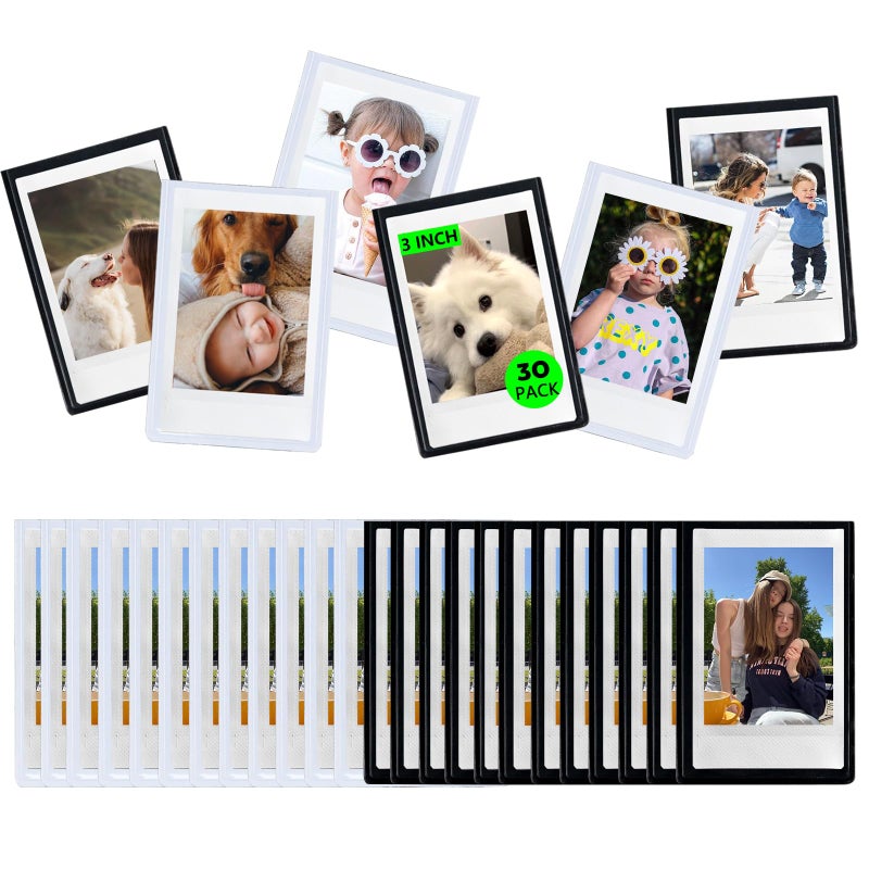 Wogozan 2x3 إطار الصورة المغناطيسية لـ Fujifilm Instax Mini 12/11/99/90/8/SE/7+/EVO Camera 2.15x3.4 بوصة مغناطيس للثلاجة مع غطاء شفاف - 30 حزمة - Image 1