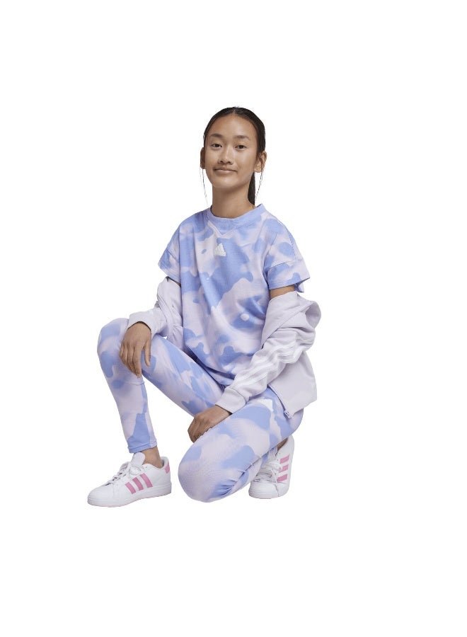 Adidas Jg Fi Aop T Blue Training T-Shirts 7-8Y  - Image 5