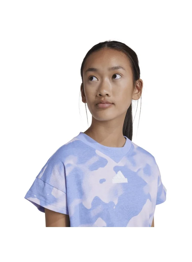 Adidas Jg Fi Aop T Blue Training T-Shirts 7-8Y