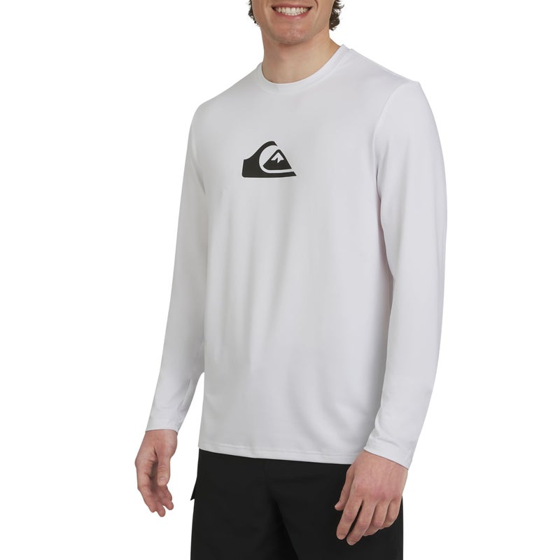 Quiksilver Mens Swimwear Regular Fit UPF 50 Long Sleeve Sun Tee Rash Guard Shirt White Large - Image 2