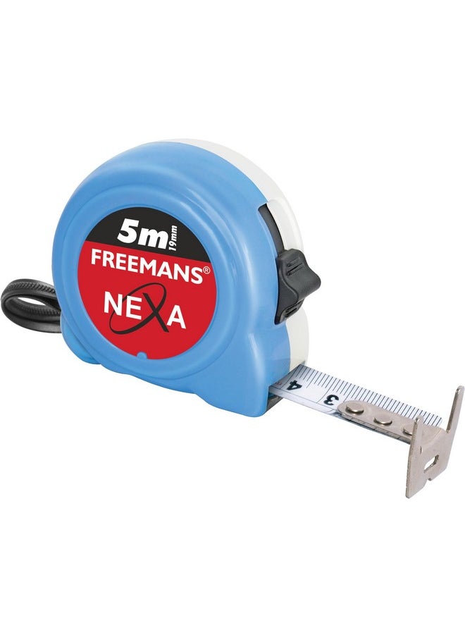 FREEMANS FREEMANS NEXA 5m:19mm Steel Inchi Measuring Tape - 5m With Unbreakable ABS case || Click Action Front Lock || Double-sided Printing and Belt Clip  - Image 1