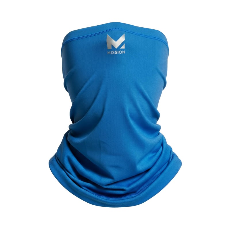 MISSION Multi-Use Neck Gaiter Face Mask for Ski & Outdoors, UPF 50, Breathable Lightweight Fabric (Blue) - Image 1