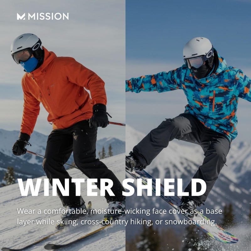 MISSION Multi-Use Neck Gaiter Face Mask for Ski & Outdoors, UPF 50, Breathable Lightweight Fabric (Blue) - Image 3