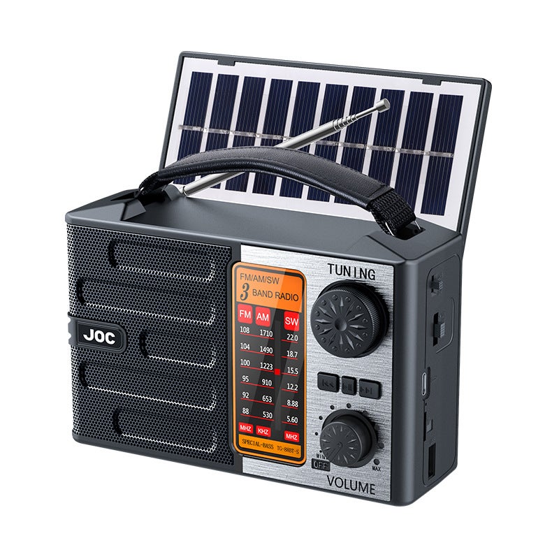 Solar Bluetooth Radio Full Band Full Channel High-end Full Band Radio Automatic Search for Foreign Trade Manufacturers black 
