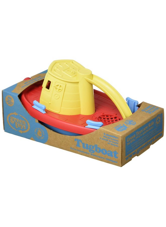 Green Toys Green Toys Tugboat, Yellow/Red/Blue CB - Pretend Play, Motor Skills, Kids Bath Toy Floating Pouring Vehicle. No BPA, phthalates, PVC. Dishwasher Safe, Recycled Plastic, Made in USA.  - Image 4