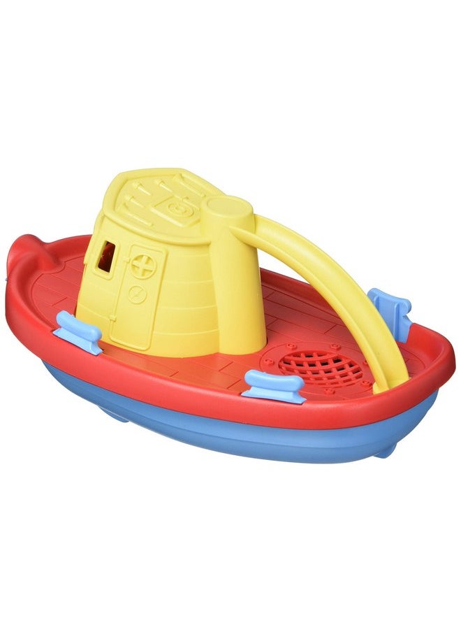 Green Toys Green Toys Tugboat, Yellow/Red/Blue CB - Pretend Play, Motor Skills, Kids Bath Toy Floating Pouring Vehicle. No BPA, phthalates, PVC. Dishwasher Safe, Recycled Plastic, Made in USA.  - Image 2