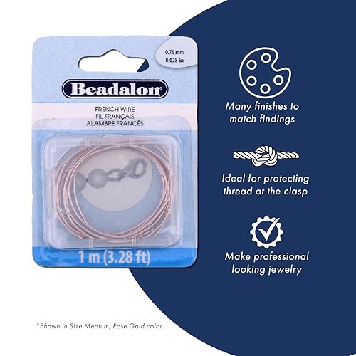 Beadalon French Wire, 0.80 mm / .032 in, Gold Color, 1 Meter - Image 2