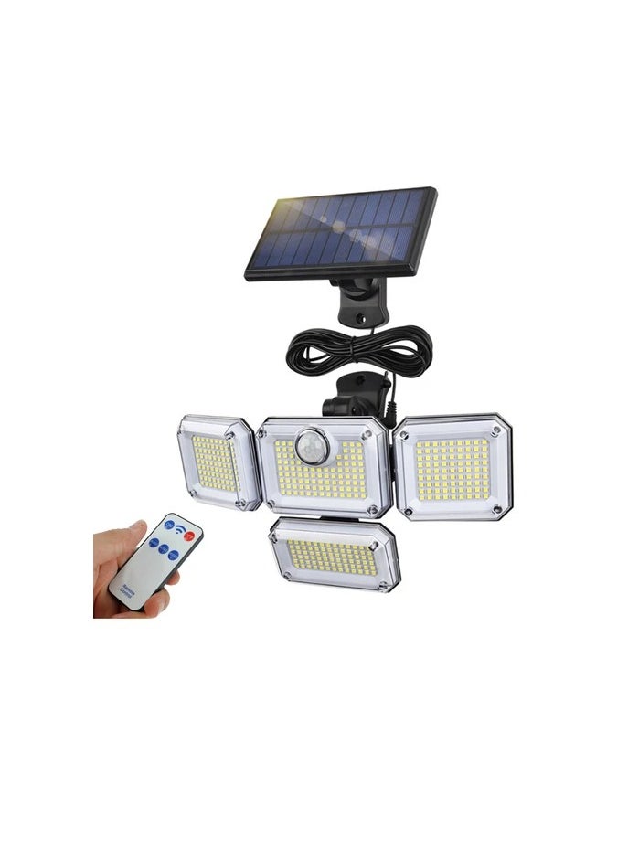 333 LED Solar Floodlight Motion Sensor Security Lamp Waterproof Garden Light 3 Head Solar Wall Lamp Outdoor Street Light