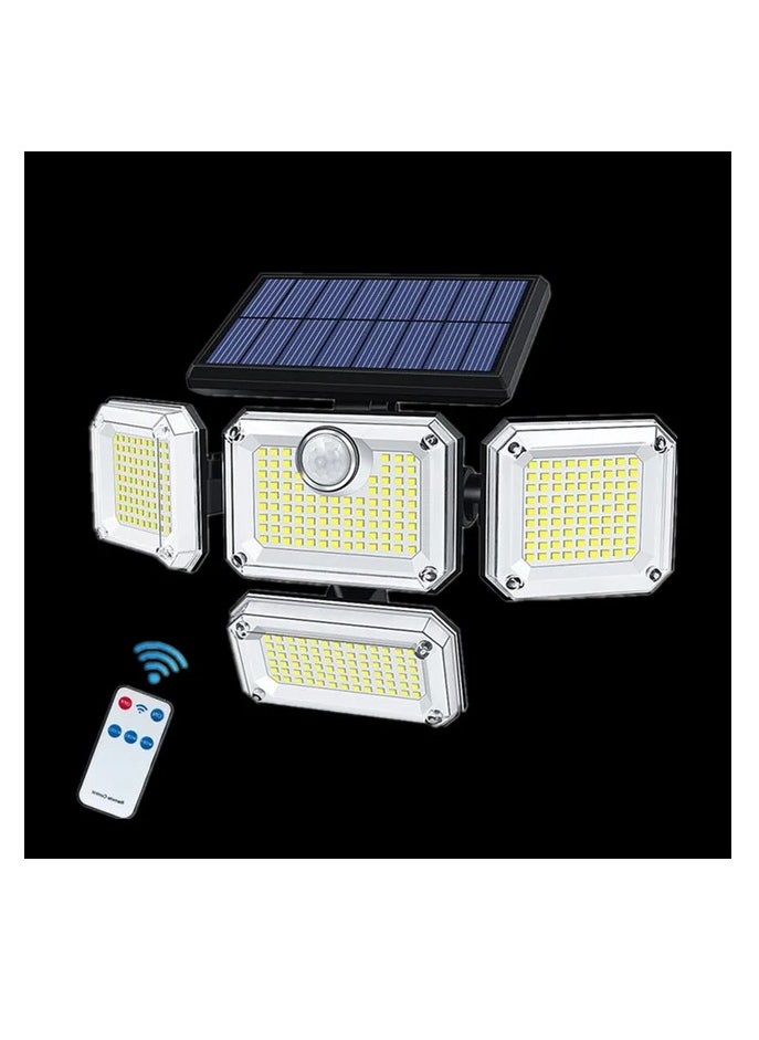 333 LED Solar Floodlight Motion Sensor Security Lamp Waterproof Garden Light 3 Head Solar Wall Lamp Outdoor Street Light