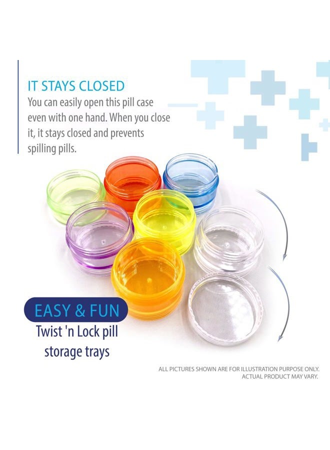 Deke Home 2 Pack Rainbow 7 Day Stackable Pill Organizer case Tower Box Medicine Planner Small case (Seven Day Weekly Travel Container) Medication, Vitamin Holder Organizer Pillbox Dispenser. Daily Organizers - Image 3