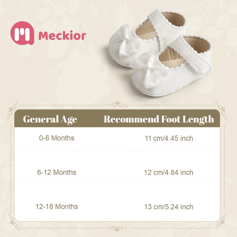 Meckior Infant Baby Girls Soft Sole Bowknot Princess Wedding Dress Mary Jane Flats Shoes Easter Light Baby Sneaker Shoes - Image 4