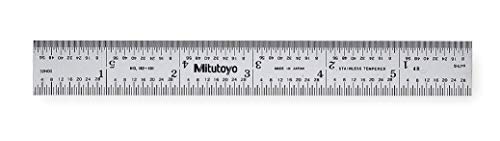 Mitutoyo 182-101, Steel Rule, 6" (4R), (1/8, 1/16, 1/32, 1/64"), 3/64" Thick X 3/4" Wide, Satin Chrome Finish Tempered Stainless Steel, Clear - Image 4