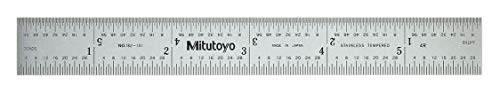 Mitutoyo 182-101, Steel Rule, 6" (4R), (1/8, 1/16, 1/32, 1/64"), 3/64" Thick X 3/4" Wide, Satin Chrome Finish Tempered Stainless Steel, Clear - Image 5