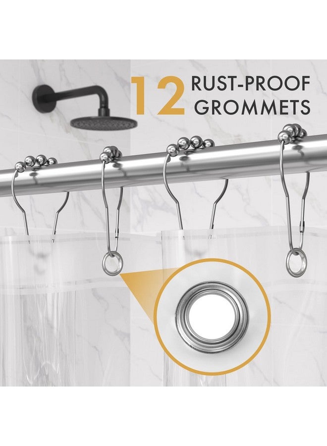 AmazerBath Shower Curtain Liner 2 Pack, 72 x 65 Inches PEVA Plastic Shower Liner with 3 Weighted Stones and 12 Rustproof Metal Grommet, Lightweight Waterproof Shower Curtain - Clear - Image 2