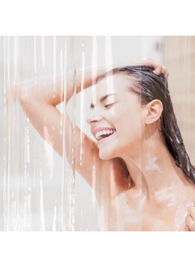 AmazerBath Shower Curtain Liner 2 Pack, 72 x 65 Inches PEVA Plastic Shower Liner with 3 Weighted Stones and 12 Rustproof Metal Grommet, Lightweight Waterproof Shower Curtain - Clear - Image 4