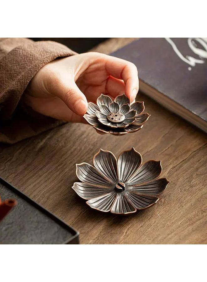 Golden Metal Lotus Incense Burner Stand Coil Holder For Yoga Home Decor - Image 5
