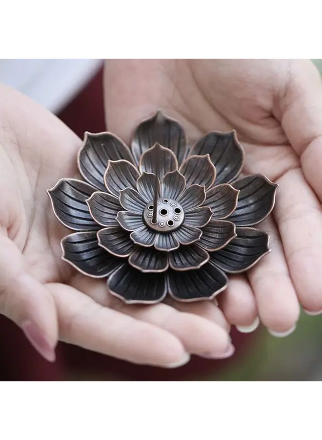 Golden Metal Lotus Incense Burner Stand Coil Holder For Yoga Home Decor - Image 4