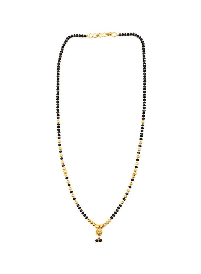 JHB Gold Plated Black Beads Traditional Short Mangalsutra For Women - Image 1