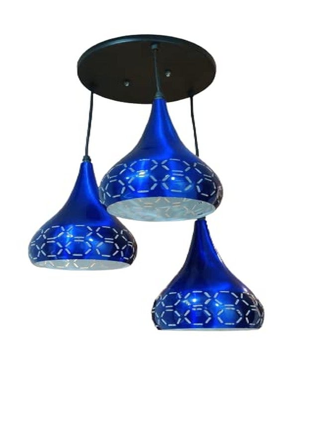 LIGHTZILLIA مصباح معلق معدني أزرق على شكل بالون من لايتزيليا، مناسب لطاولة الطعام والمطبخ، للاستخدام الداخلي والخارجي (المصباح غير متضمن). - Image 4