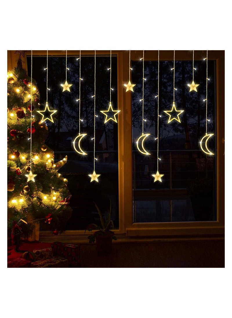 GGEROU 138 LEDs Ramadan Lights, Ramadan Moon Star Window Fairy String Lights,Plug Powered for Indoor Window, Kid Bedroom, Patio, Front Porch, Camping, Guest Room Decoration  - Image 2