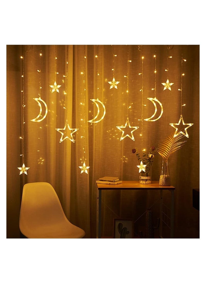GGEROU 138 LEDs Ramadan Lights, Ramadan Moon Star Window Fairy String Lights,Plug Powered for Indoor Window, Kid Bedroom, Patio, Front Porch, Camping, Guest Room Decoration  - Image 3