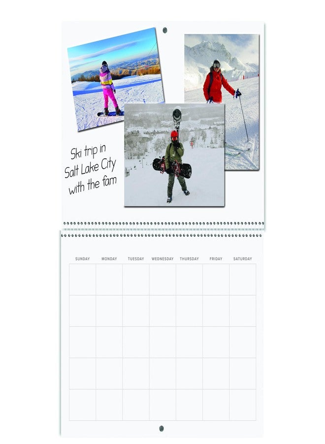 Reskid Blank Scrapbook Wall Calendar - 2-Pack - 80lb Cardstock - Undated, 12" x 9" Closed, 18" Open Size, Large Bookstore-Quality, Spiral-Bound Hanging Monthly Calendar for Kitchen & Office - Premium - Image 4
