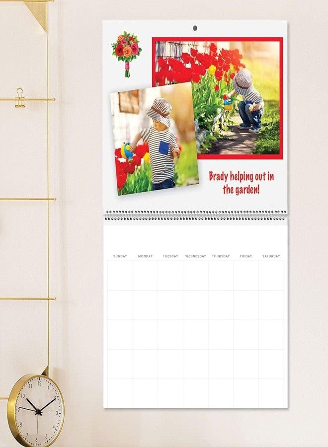 Reskid Blank Scrapbook Wall Calendar - 2-Pack - 80lb Cardstock - Undated, 12" x 9" Closed, 18" Open Size, Large Bookstore-Quality, Spiral-Bound Hanging Monthly Calendar for Kitchen & Office - Premium - Image 5
