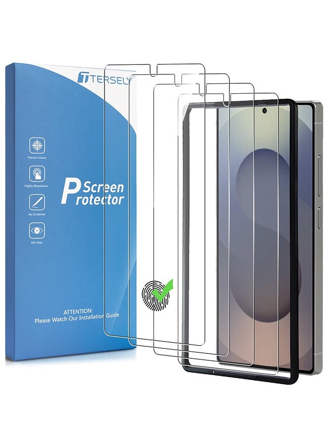 Tersely [4-Pack] 9H Tempered Glass Screen Protector for Samsung Galaxy S25 Ultra 5G, with Installation Alignment Frame, Support Fingerprint Unlock, Case Friendly, Anti-Scratch Film  - Image 1