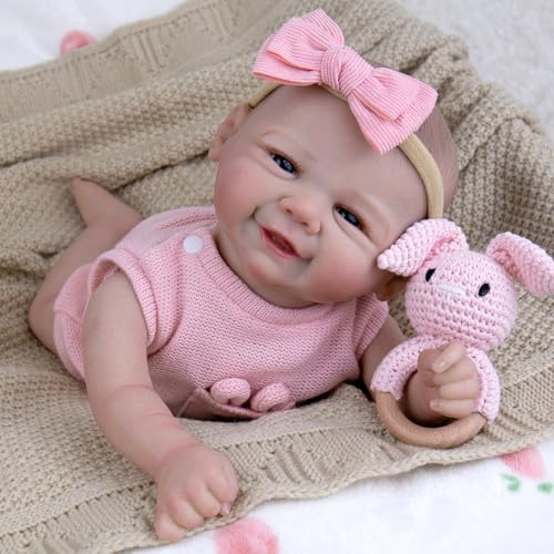 Aori Realistic Reborn Baby Dolls  Weighted Lifelike Newborn Baby Girl with Flexible Limbs Cute Soft Body Reborn Doll Set with Outfit for Kids 3 Parents Elderly and Collectors - Image 5