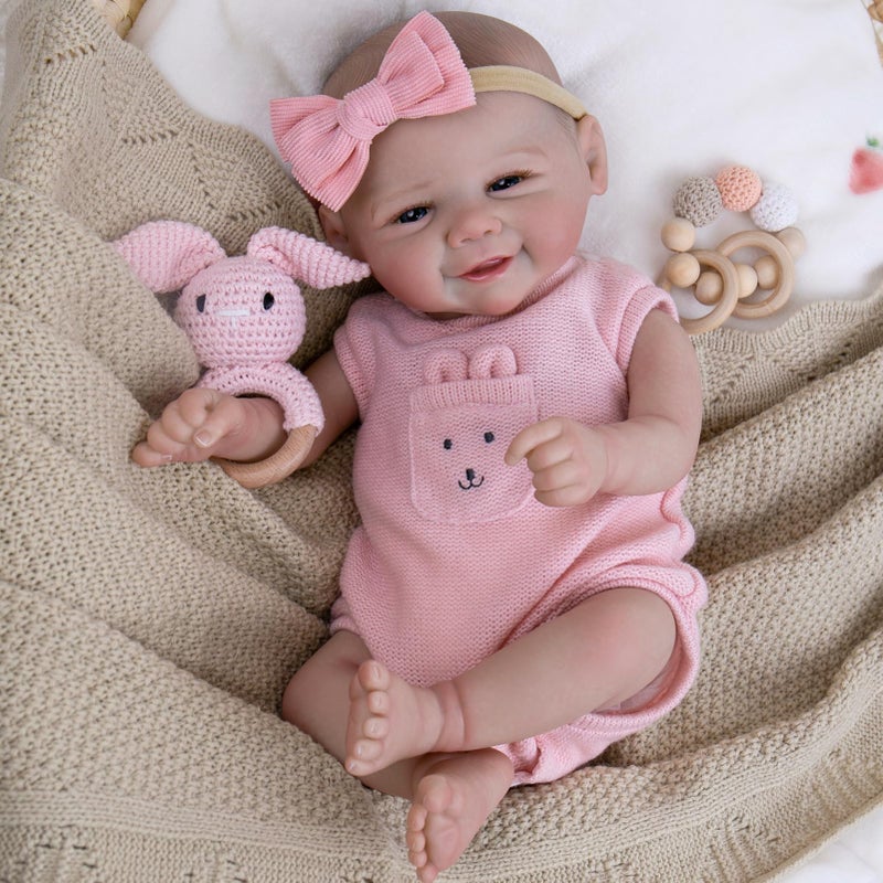 Aori Realistic Reborn Baby Dolls  Weighted Lifelike Newborn Baby Girl with Flexible Limbs Cute Soft Body Reborn Doll Set with Outfit for Kids 3 Parents Elderly and Collectors - Image 3