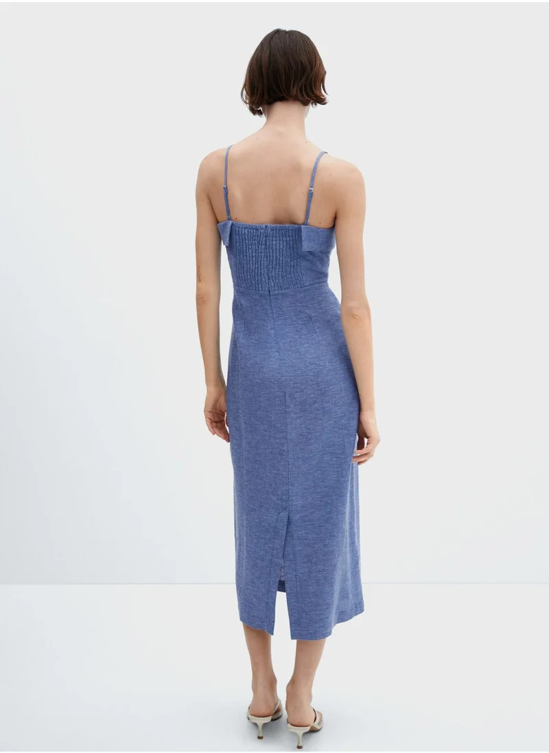 MANGO Strappy Knitted Dress