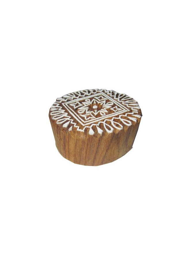 Hashcart Hashcart Wooden Baren Printing Stamps Used for Making Saree Border/Pottery Crafts/Wall Paintings  - Image 3