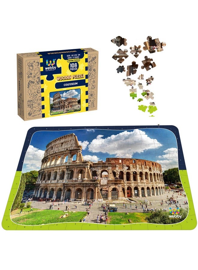 Webby Colosseum Wooden Jigsaw Puzzle, 108 Pieces- Multicolour - Image 1