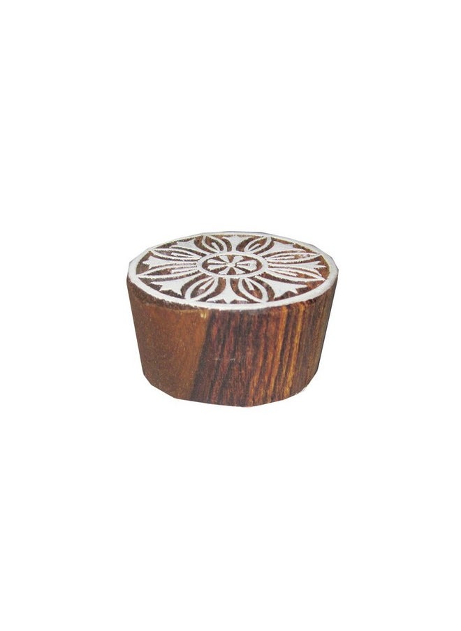 Hashcart Hashcart Wooden Baren Printing Stamps Used for Making Saree Border/Pottery Crafts/Wall Paintings  - Image 2