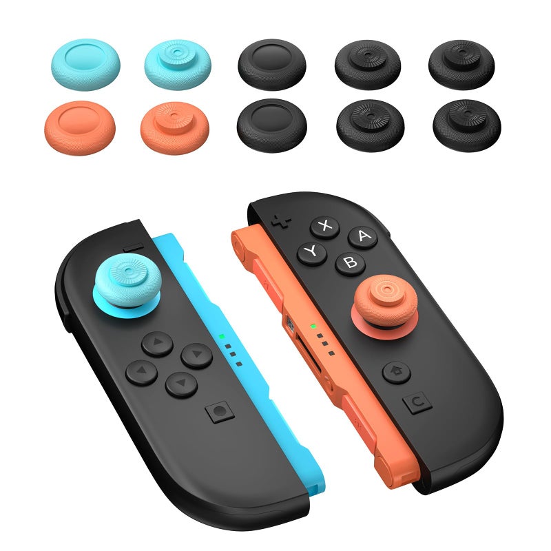NEWDERY Thumb Grips for Nintendo Switch 2, Anti-Slip, Joycon Controller Caps, Ergonomic Design, Enhanced Gaming Grip, Comfortable & Durable, Joystick Grip Cover, Colorful, 6Pairs(12pcs) - Image 1