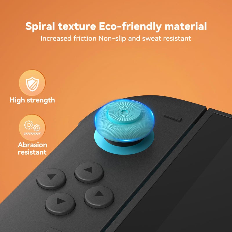 NEWDERY Thumb Grips for Nintendo Switch 2, Anti-Slip, Joycon Controller Caps, Ergonomic Design, Enhanced Gaming Grip, Comfortable & Durable, Joystick Grip Cover, Colorful, 6Pairs(12pcs) - Image 5