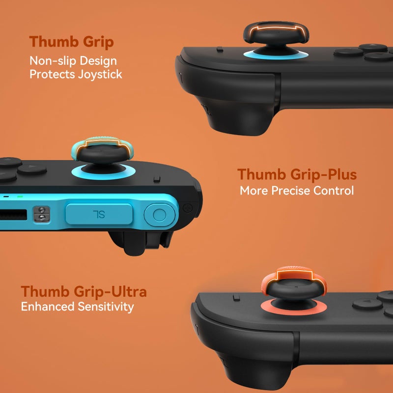 NEWDERY Thumb Grips for Nintendo Switch 2, Anti-Slip, Joycon Controller Caps, Ergonomic Design, Enhanced Gaming Grip, Comfortable & Durable, Joystick Grip Cover, Colorful, 6Pairs(12pcs) - Image 4