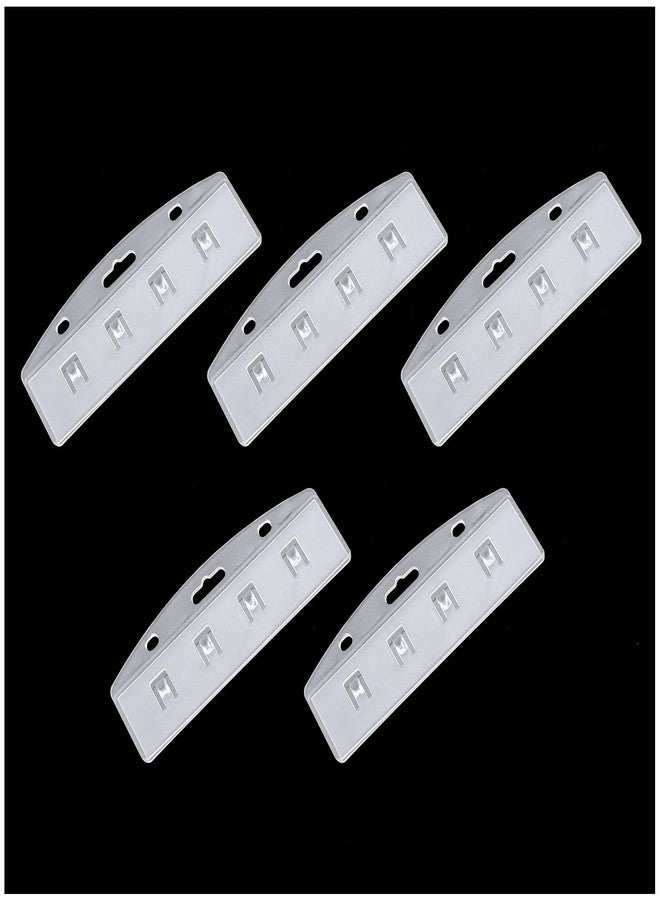 ZZHXSM 5PCS Frosted Rigid Plastic Horizontal Half Card Badge Holder Swipe ID Card Holder for Swipe Access - Image 1