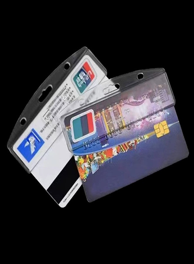 ZZHXSM 5PCS Frosted Rigid Plastic Horizontal Half Card Badge Holder Swipe ID Card Holder for Swipe Access - Image 5