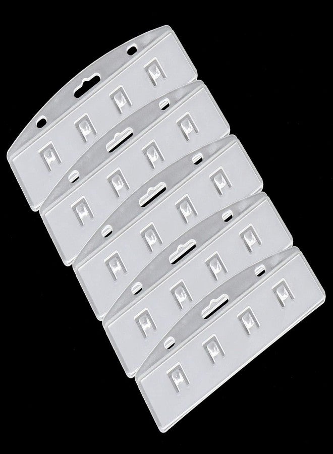 ZZHXSM 5PCS Frosted Rigid Plastic Horizontal Half Card Badge Holder Swipe ID Card Holder for Swipe Access - Image 4