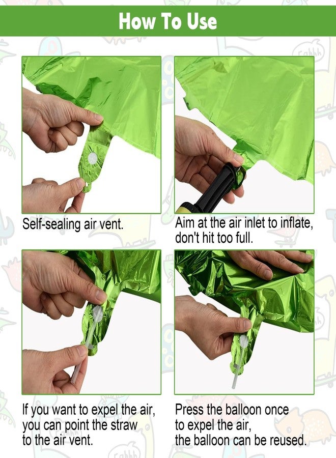 Ysqool Dinosaur Green Number 4 Balloon, 40 In Large Foil Helium Balloon with Mini Dino Mylar Balloons, Dinosaur Birthday Decorations for Kids, Dino Balloons Set for 4th Birthday Party Supplies (4) - Image 4