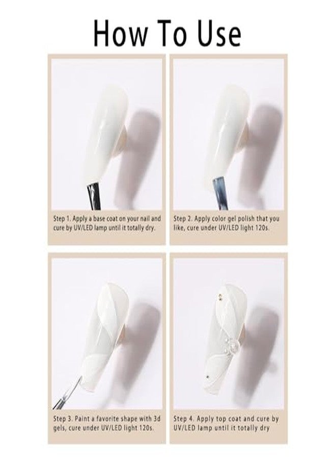 KIRA Solid 3D Nail Sculpting Gel for Nail Art, White, Multifunctional Modelling Gel for 3D Patterns, Lines, Powder Application, UV/LED Compatible, 15g - Image 5