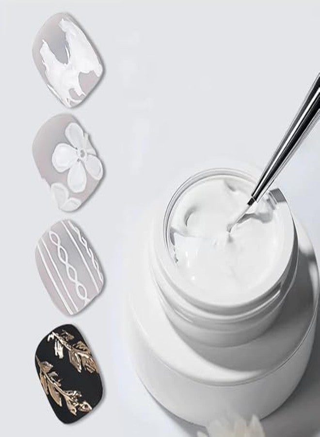 KIRA Solid 3D Nail Sculpting Gel for Nail Art, White, Multifunctional Modelling Gel for 3D Patterns, Lines, Powder Application, UV/LED Compatible, 15g - Image 2