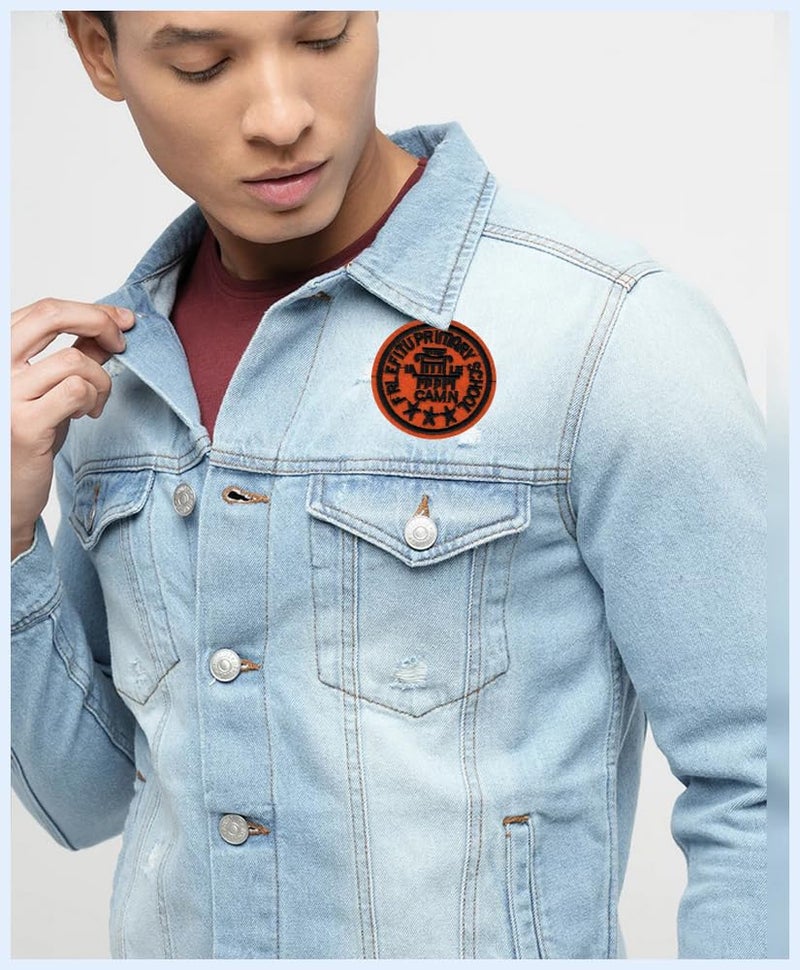 Generic Primary School Applique Embroidered Sew-on Patch ; Size Small: 6.5cm x 6.5cm for Jackets, Bags, T-Shirts, Jeans, Pants, Outdoor Clothing (1 Piece). (Code: 6PART-2)  - Image 3