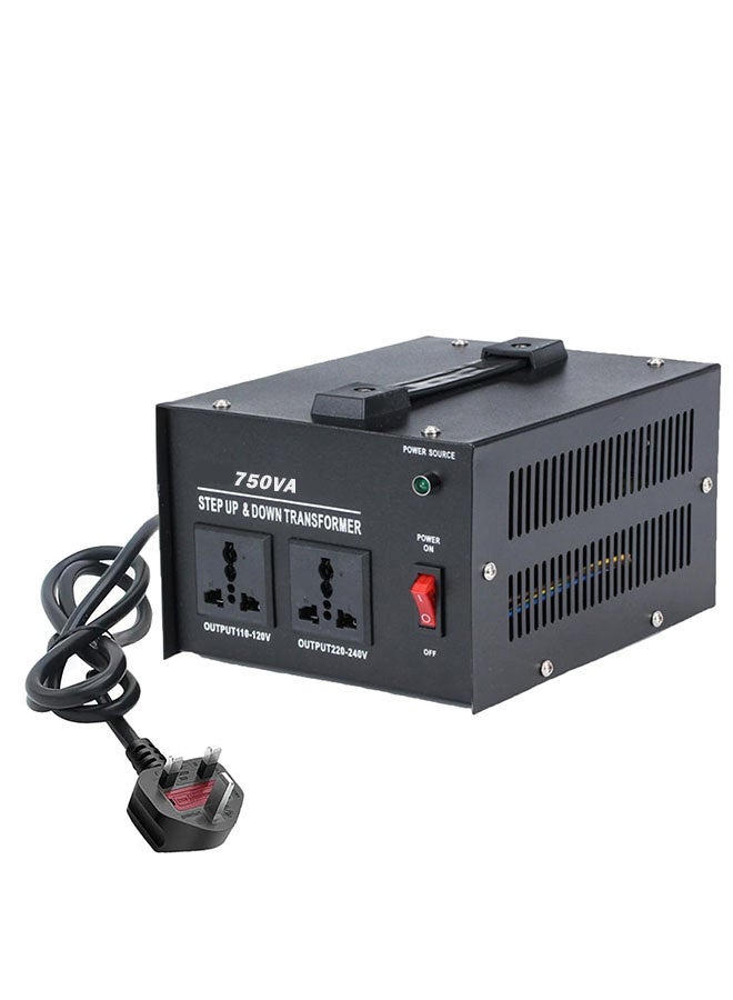 محول جهد بقدرة 750 واط، لتحويل بين 110V/120V/220V/240V تصاعديًا وتنازليًا، مزود بمقبس عالمي للاستخدام المنزلي - Image 1