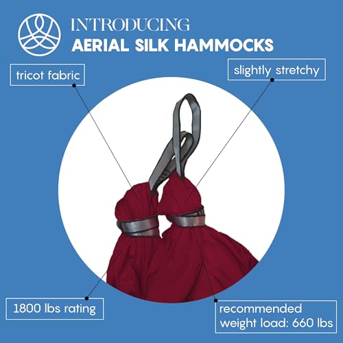 aum active Aerial Silk Yoga Hammock & Swing for Home, Inversion Exercises, Starter Kit for All Levels - Durable with Extension Straps, Carabiners, and Pose Guide - Image 3